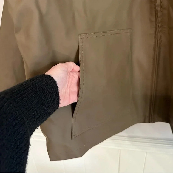 Good American Faux Leather Chore Zipper Front Collared Jacket Size 4, XL NWT - Picture 9 of 14